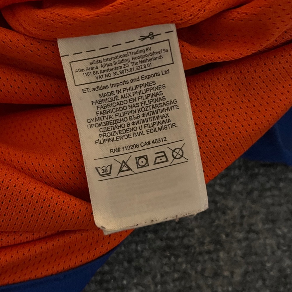 Adidas New York Knicks NBA Full Zip Warm Up Jacket Blue Orange BK7625 Mens S - Picture 5 of 10